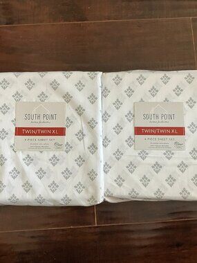 2 *NEW* South Point Home Fashions Microfiber 4-Piece Sheet Set - Twin/Twin XL
